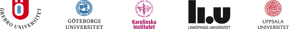 Logotyper Örebro universitet, öteborgs univrsitet, Karolinska insitutet, Linköpings universitet, Uppsala universitet