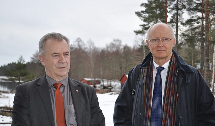 Landsbygdsminister Sven-Erik Bucht och rektor Johan Schnürer.