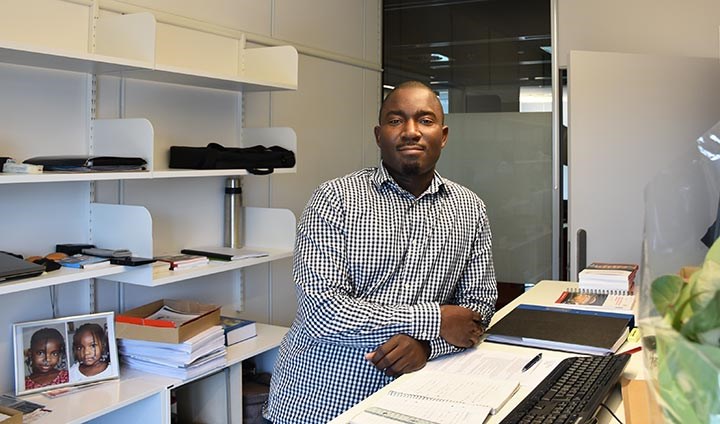 José António Nhavoto in his office.