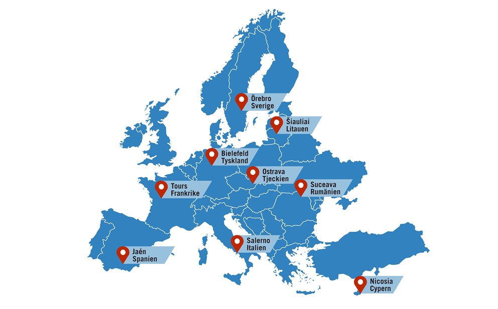Karta över alla NEOLAiA-universitet