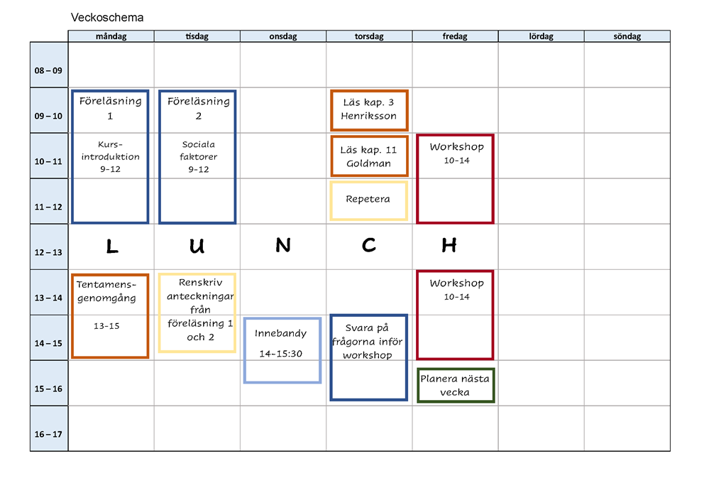 Veckoschema