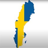 Image of Sweden in the colours of the Swedish flag.