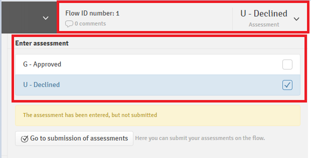 Set a grade for each student by selecting the achieved grade